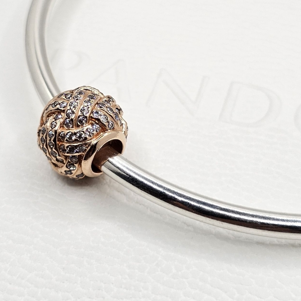 ❤️ Authentic Pandora ⭐️RETIRED⭐️ ROSE LOVE CHARM - Picture 8 of 9